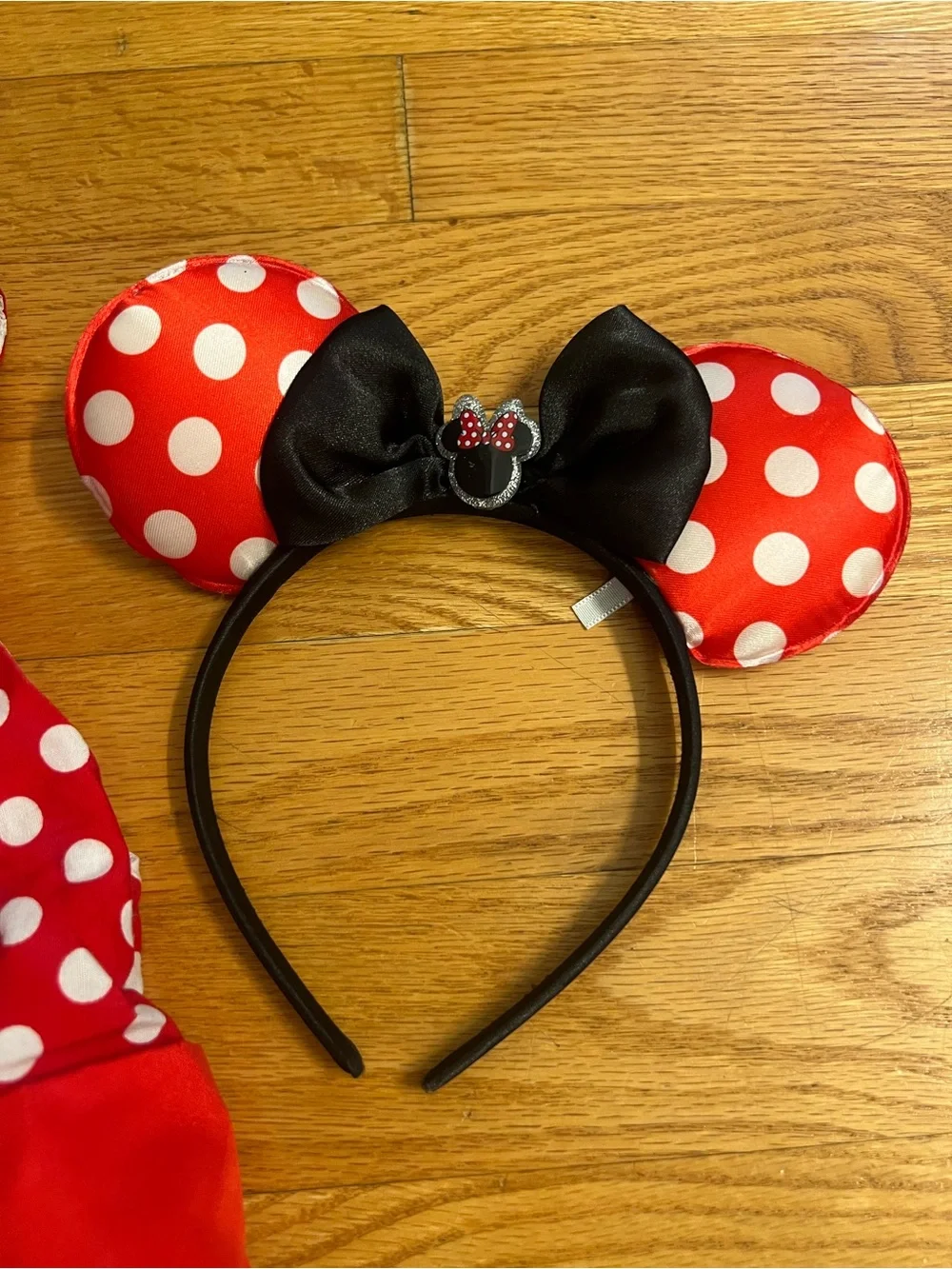 Girls Red Polka Dot Minnie-Inspired Costume Dress with Minnie Headband ears